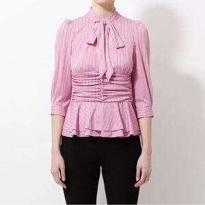 Balenciaga Like Pink Striped Blouse